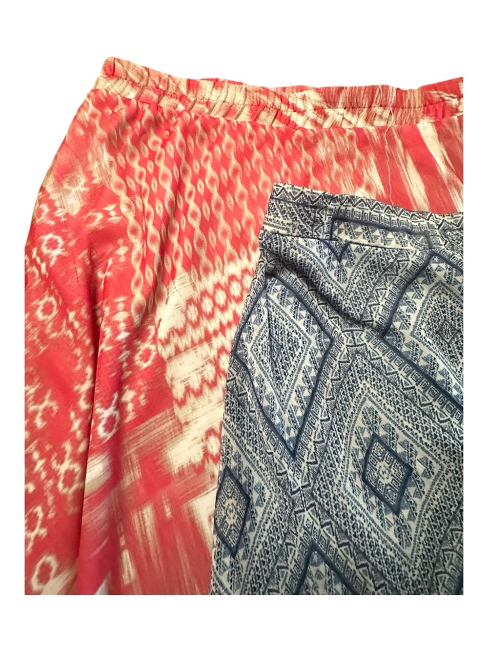 CJ Banks & Westport Bundle Coral & Navy Printed A-Line Skirts